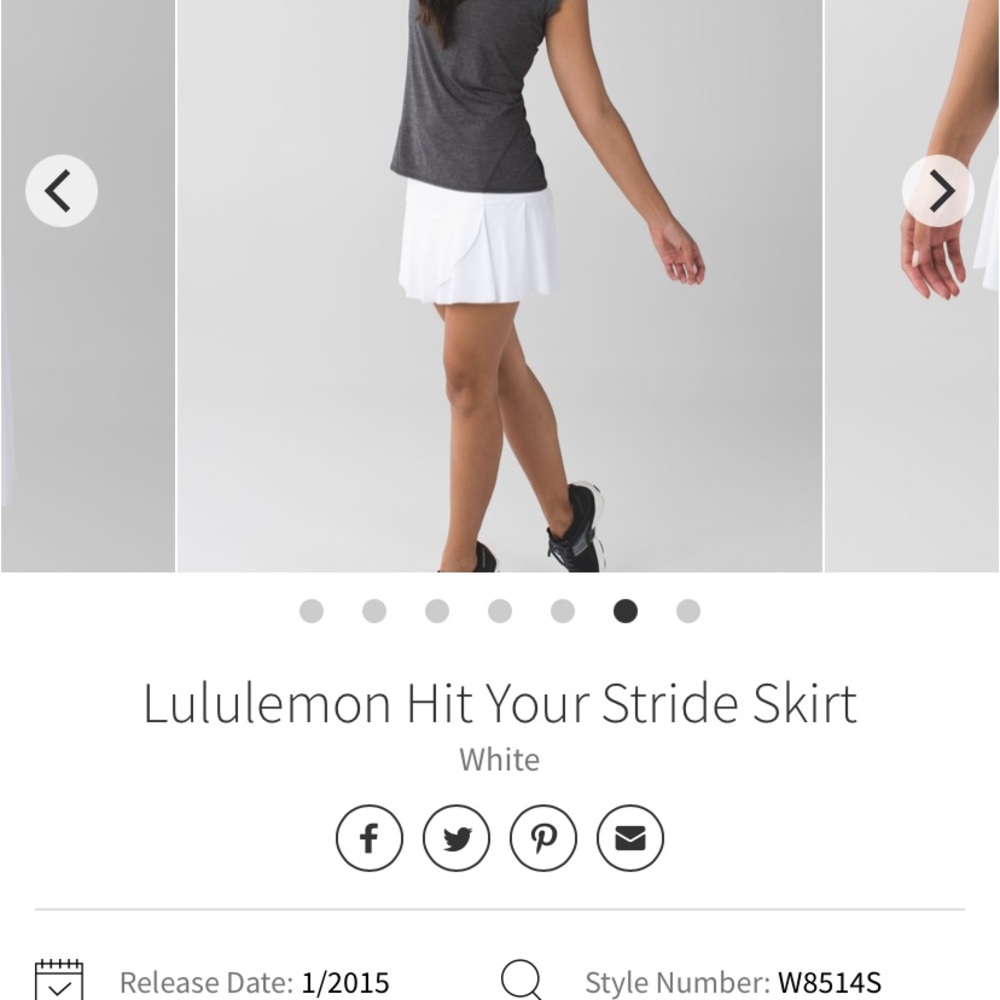 LULULEMON HIT YOUR STRIDE SKIRT SIZE 6 NWOT WHITE